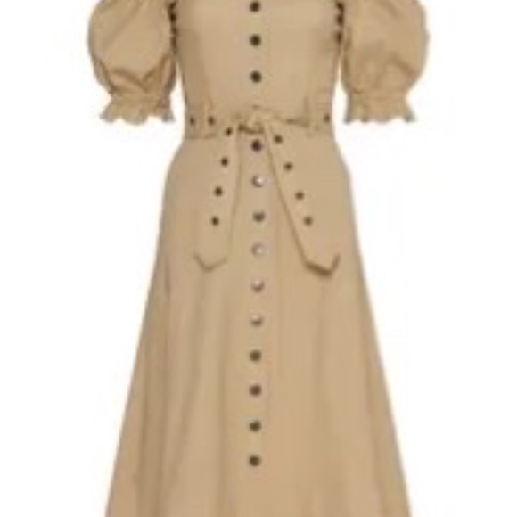 Marissa Webb Rent the Runway Puff sleeve canvas dress khaki sz2 $332 - Picture 5 of 5